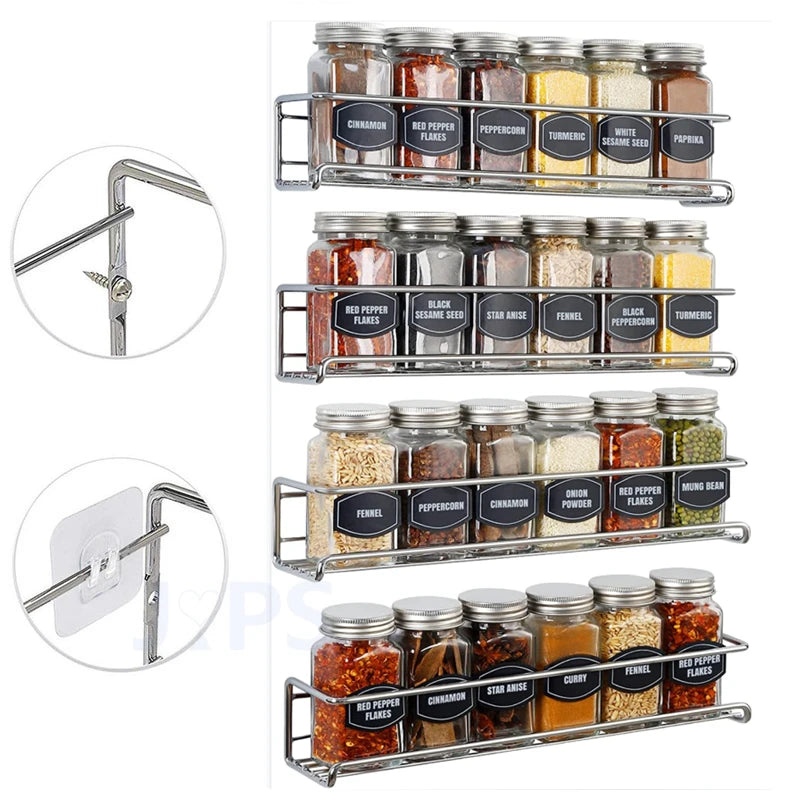 Wall-Mount Spice Rack Organizer