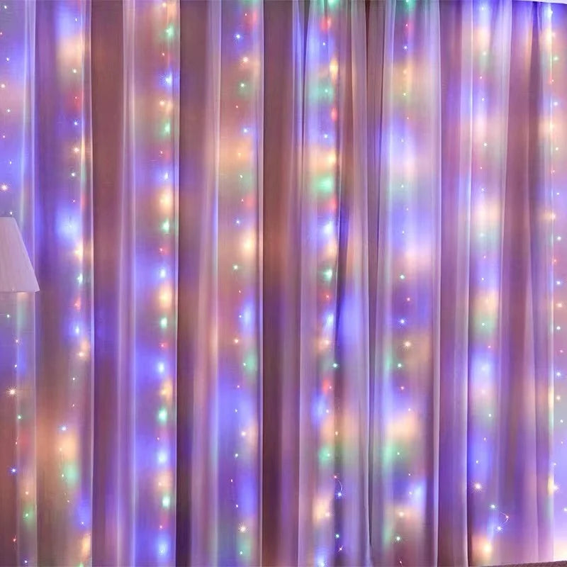 USB-Powered Fairy Lights Curtain Garland with Remote Control