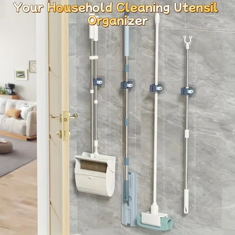Wall-Mounted Mop and Broom Holder Rack