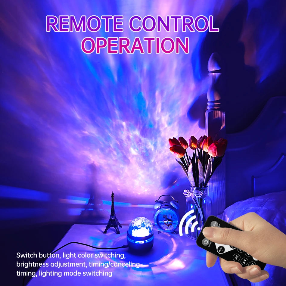 LED Galaxy Projector Night Light with 7 Modes - Kids Room Decor