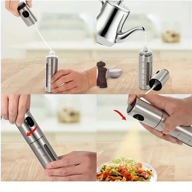 Stainless Steel Oil Sprayer with Fine Mist for Air Fryer and Kitchen Use
