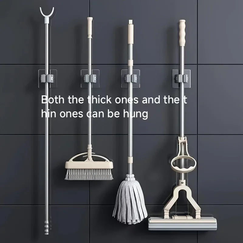 Wall-Mounted Mop and Broom Holder Rack