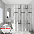 Waterproof Shower Curtain with Hooks