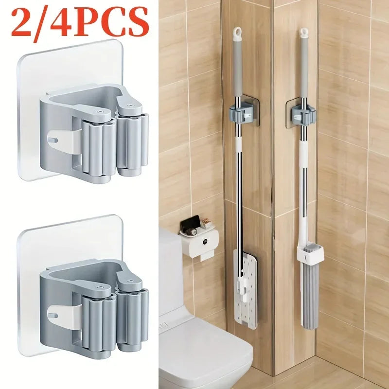 Wall-Mounted Mop and Broom Holder Rack