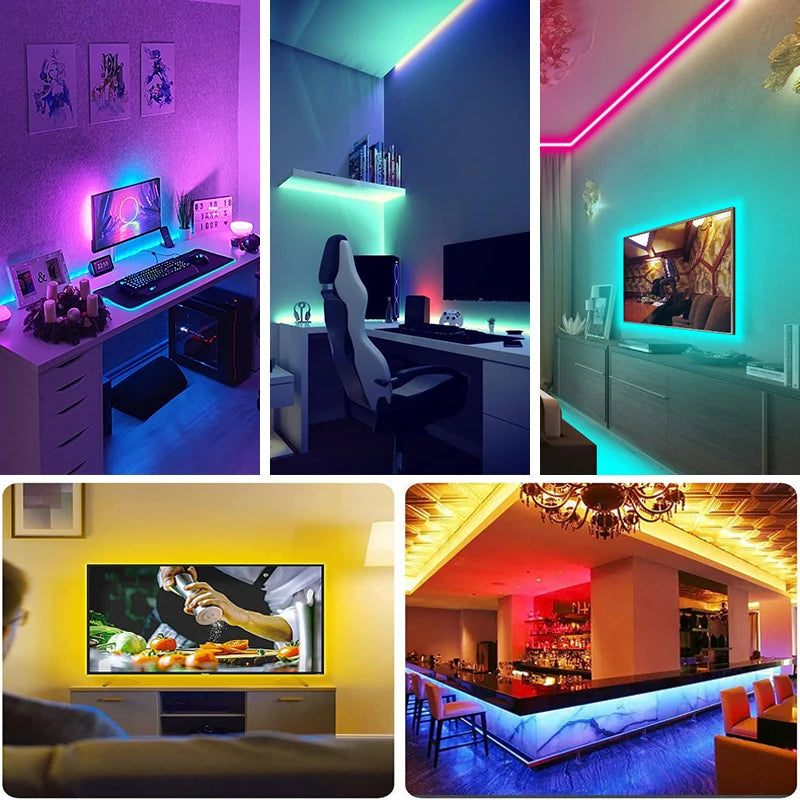 RGB LED Strip Lights with 44-Key Remote Control for Home & Party Decor