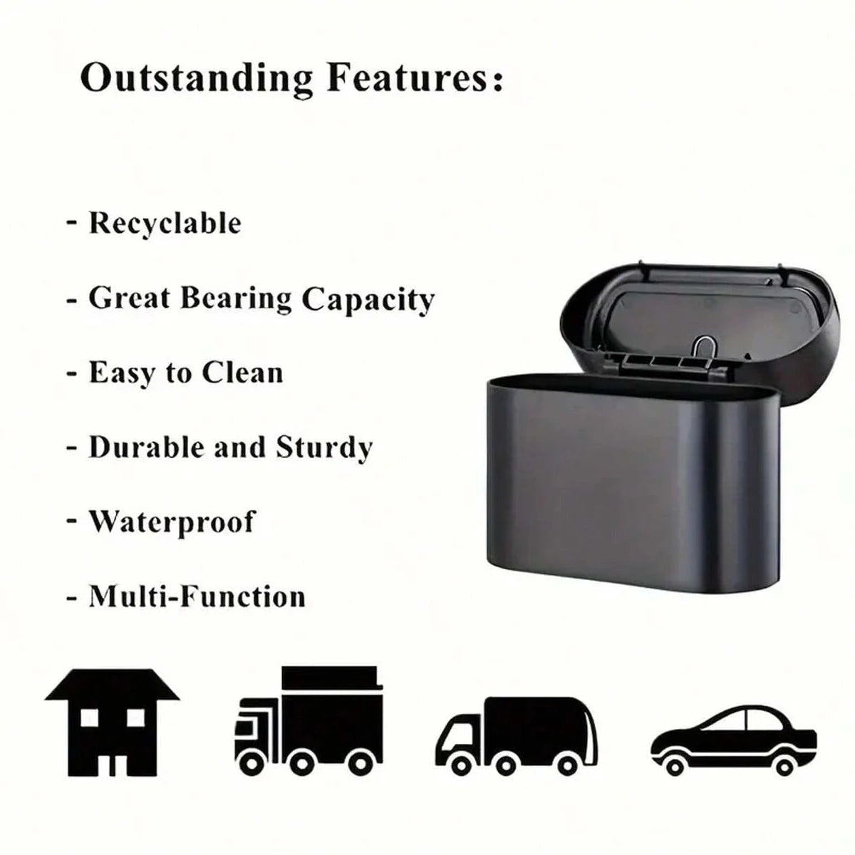 Hanging Car Trash Can with Lid