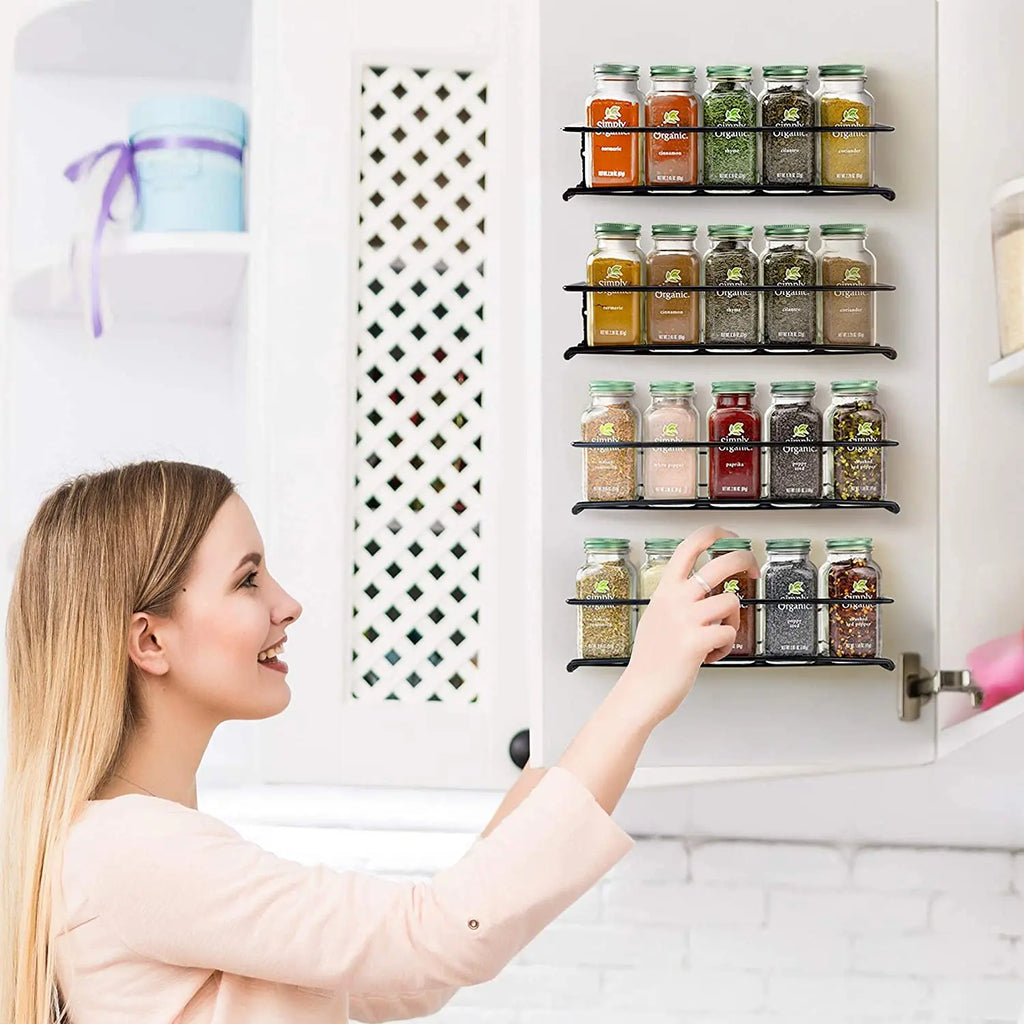 Wall-Mount Spice Rack Organizer
