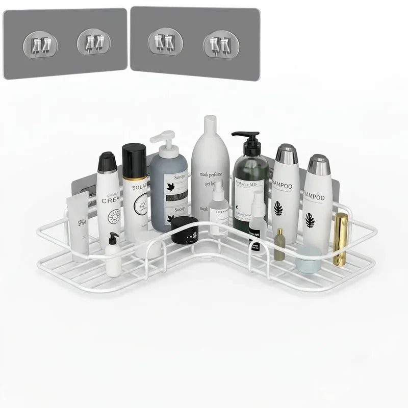 Rustproof Wall Mount Shower Rack for Toiletries & Cosmetics