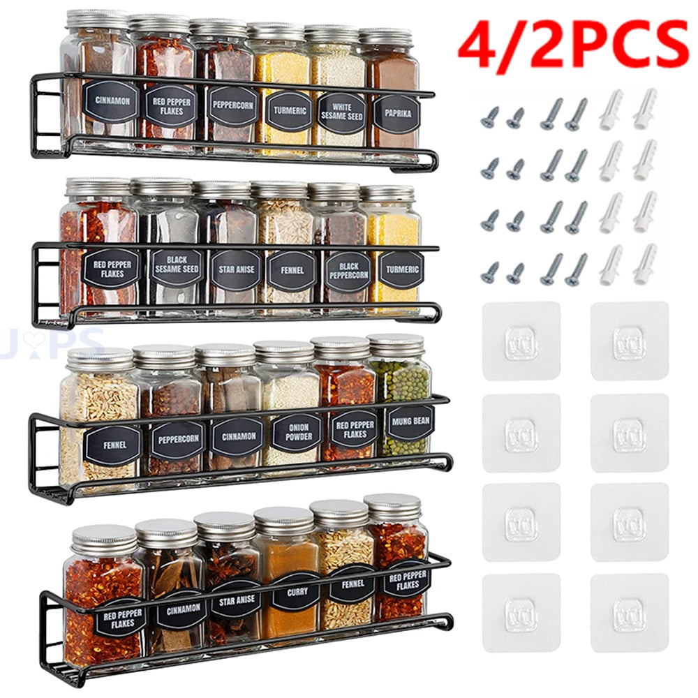 Wall-Mount Spice Rack Organizer
