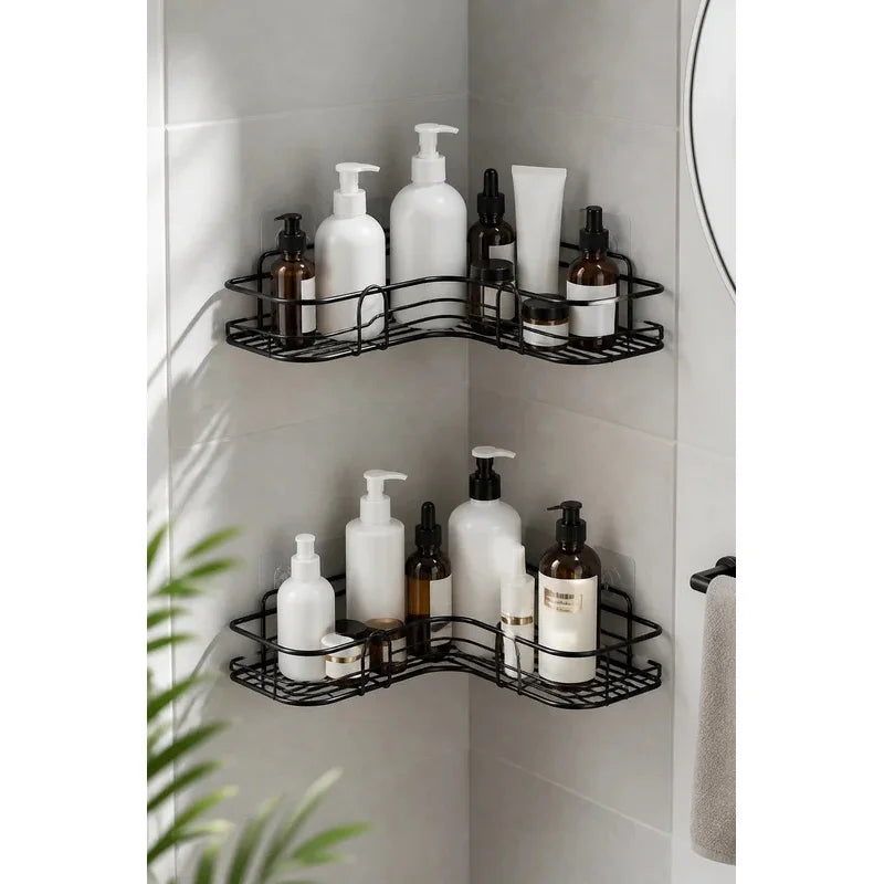 Rustproof Wall Mount Shower Rack for Toiletries & Cosmetics