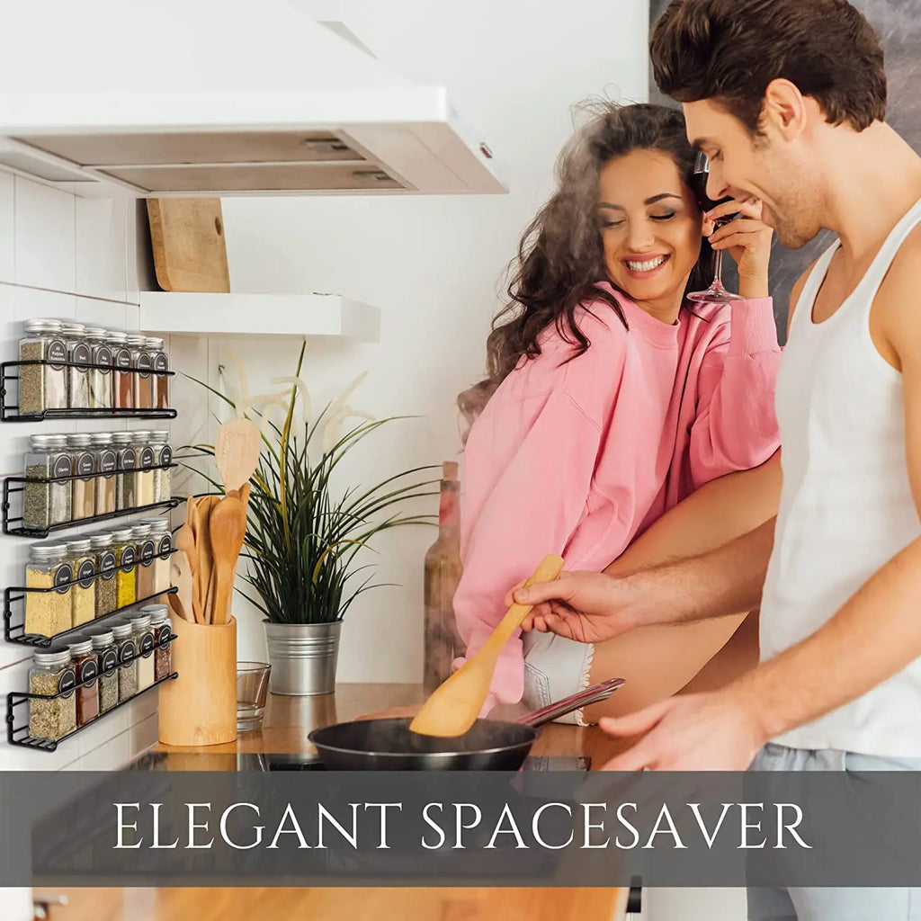 Wall-Mount Spice Rack Organizer