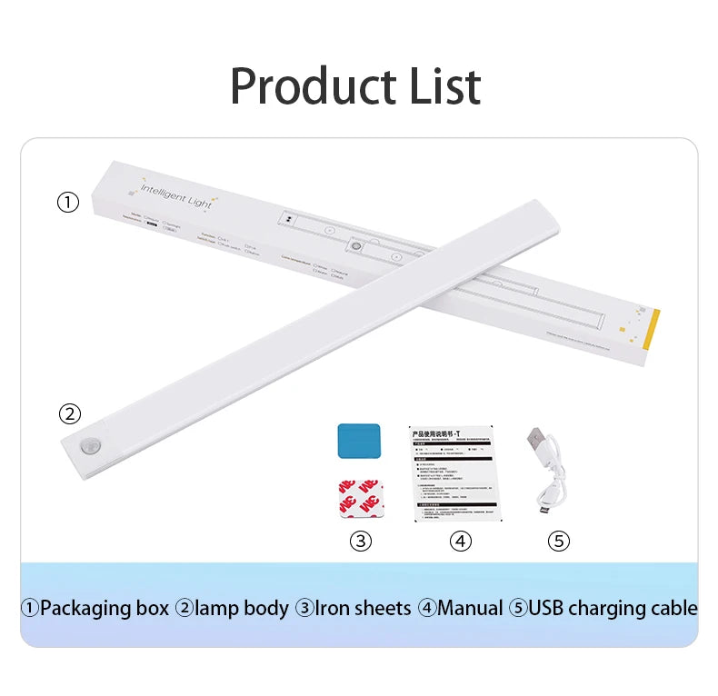 LED Motion Sensor Cabinet Light – Rechargeable Night Light for Kitchen & Wardrobe